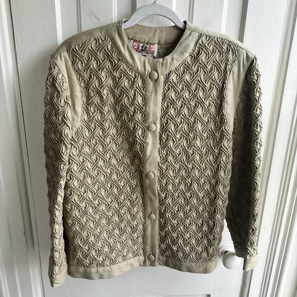 Vintage 80s Bis Bis Gene Ewing Wrinkled Rich Denim Jacket - Picture 2 of 7